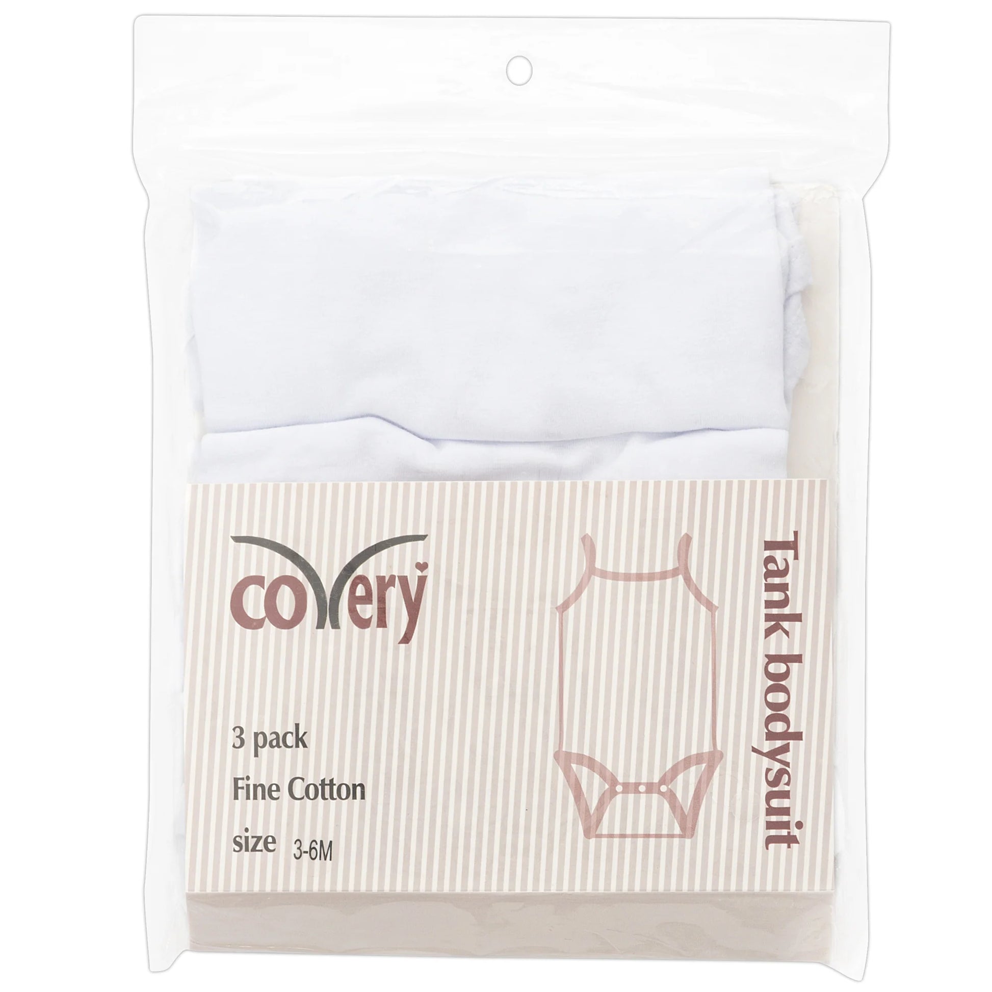 Covery White Onesie - w/ Spaghetti Straps -3 Pack -