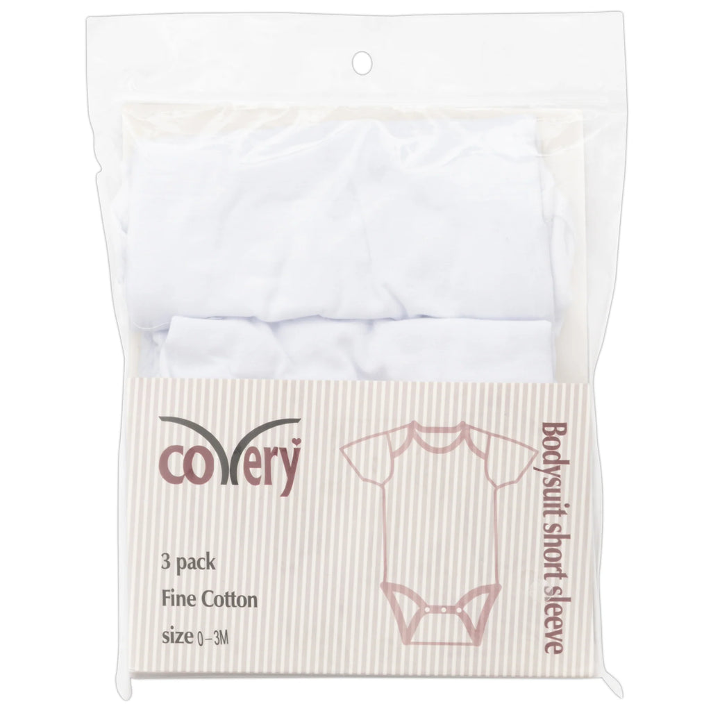 Covery White Short Sleeve Onesie - 3 Pack -