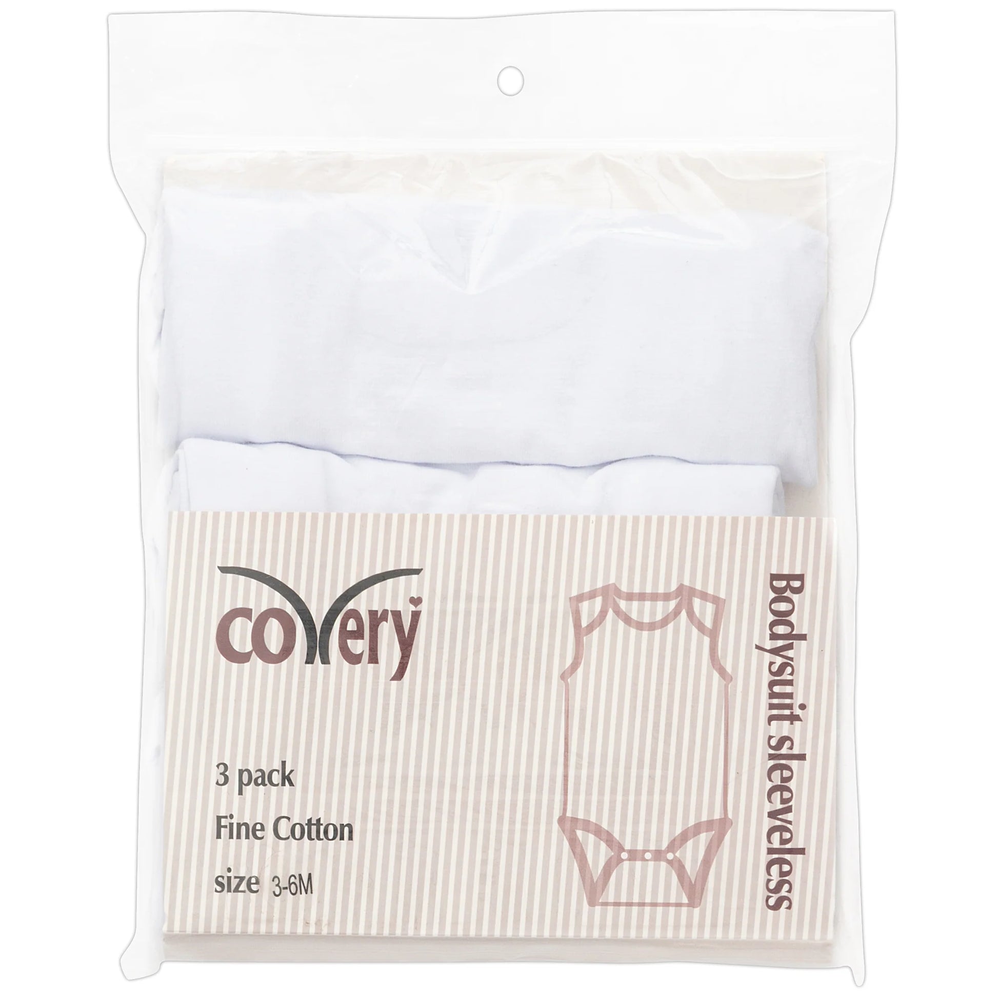 Covery White Sleeveless Onesie - 3 Pack -