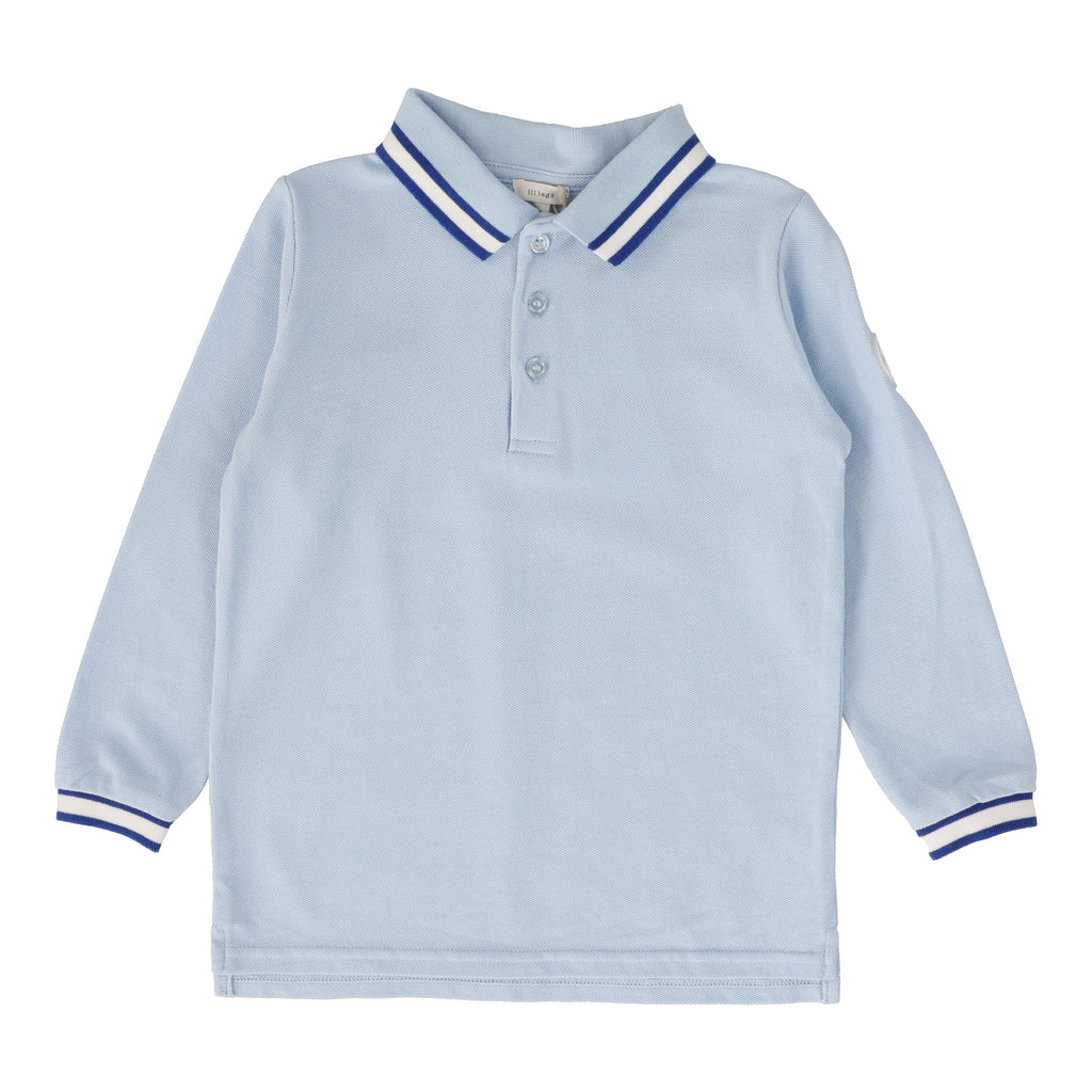 Lil Legs Thick White Stripe Polo - Long Sleeve - SS25 -