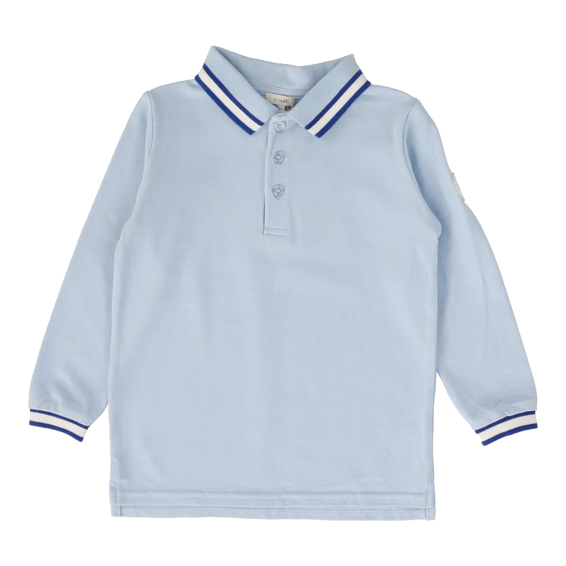 Lil Legs Thick White Stripe Polo - Long Sleeve - SS25 -