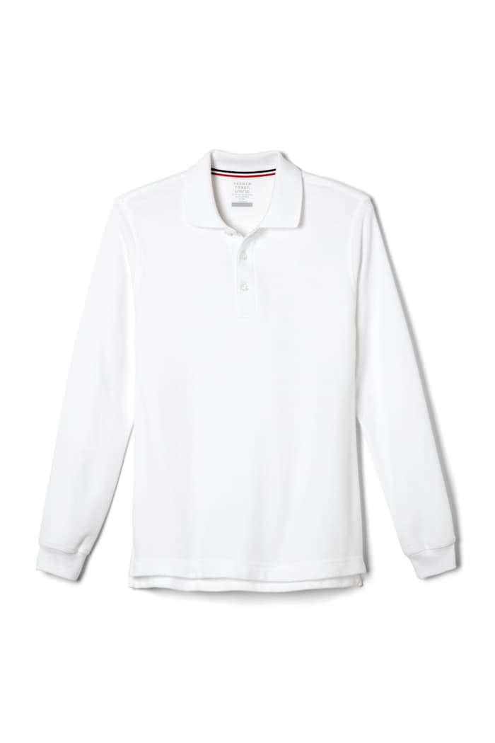 French Toast White Polo Shirt - Long Sleeve - SA9085 -