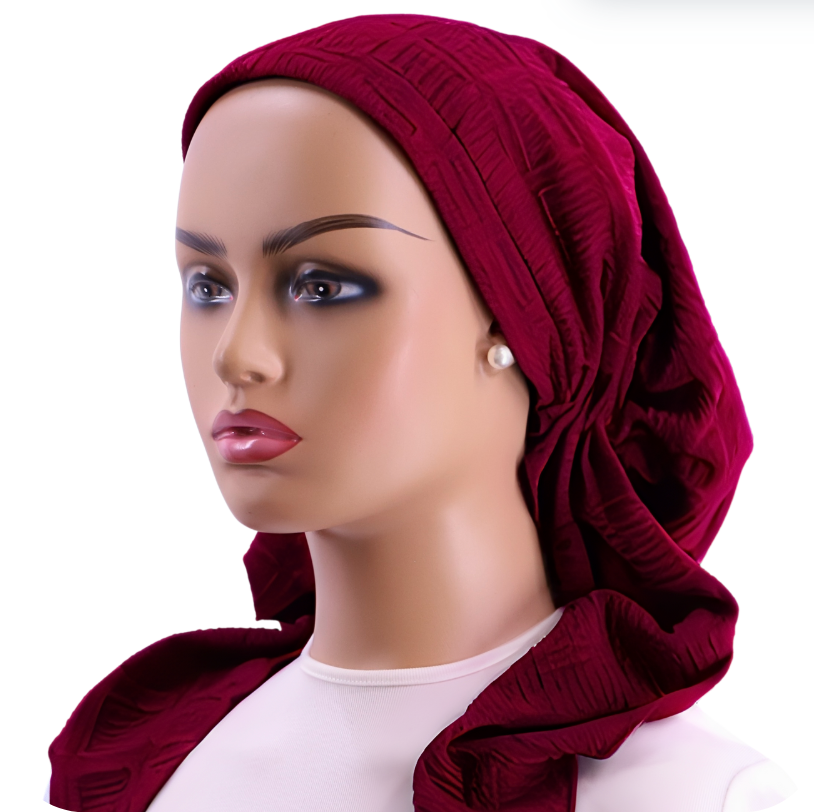 Ahead Headwear Repeating Scribbles Squares Pre-tied Headscarf - 2519 - SS25 -