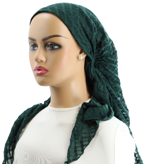 Ahead Headwear Repeating Rectangle Mesh Pre-tied Headscarf - 2535 - SS25 -