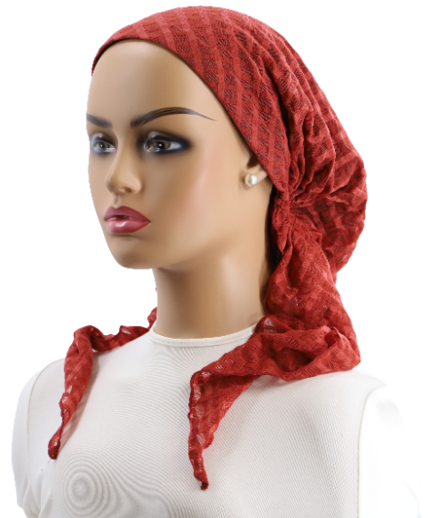 Ahead Headwear Repeating Rectangle Mesh Pre-tied Headscarf - 2535 - SS25 -