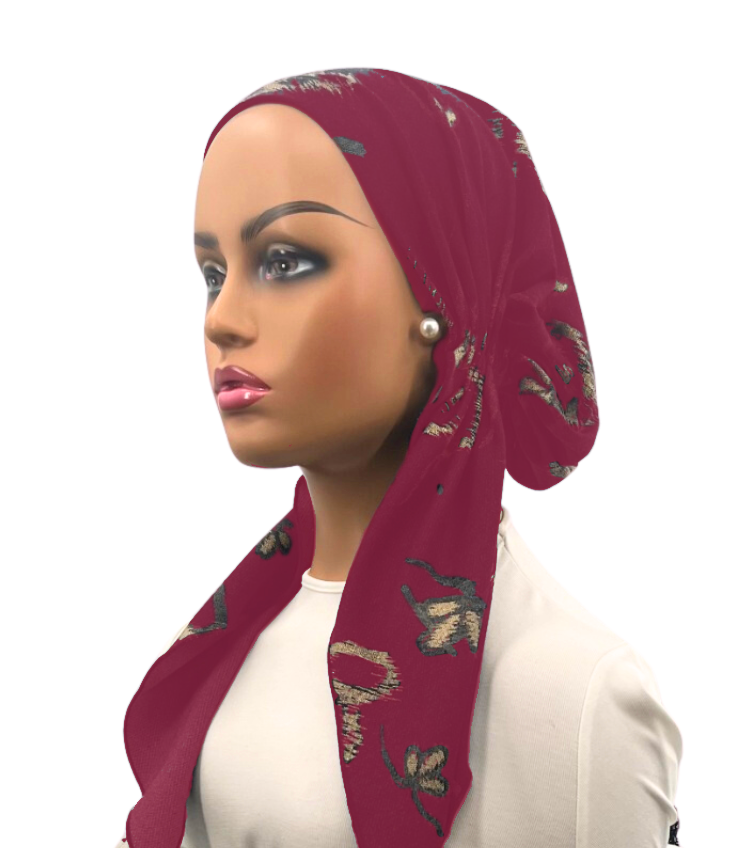 Ahead Headwear Doodled Denim Collection Pre-tied Headscarf - 2568 - SS25 -