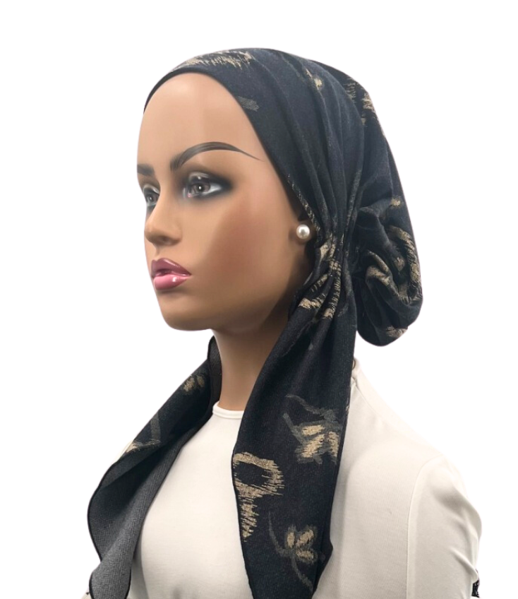 Ahead Headwear Doodled Denim Collection Pre-tied Headscarf - 2568 - SS25 -