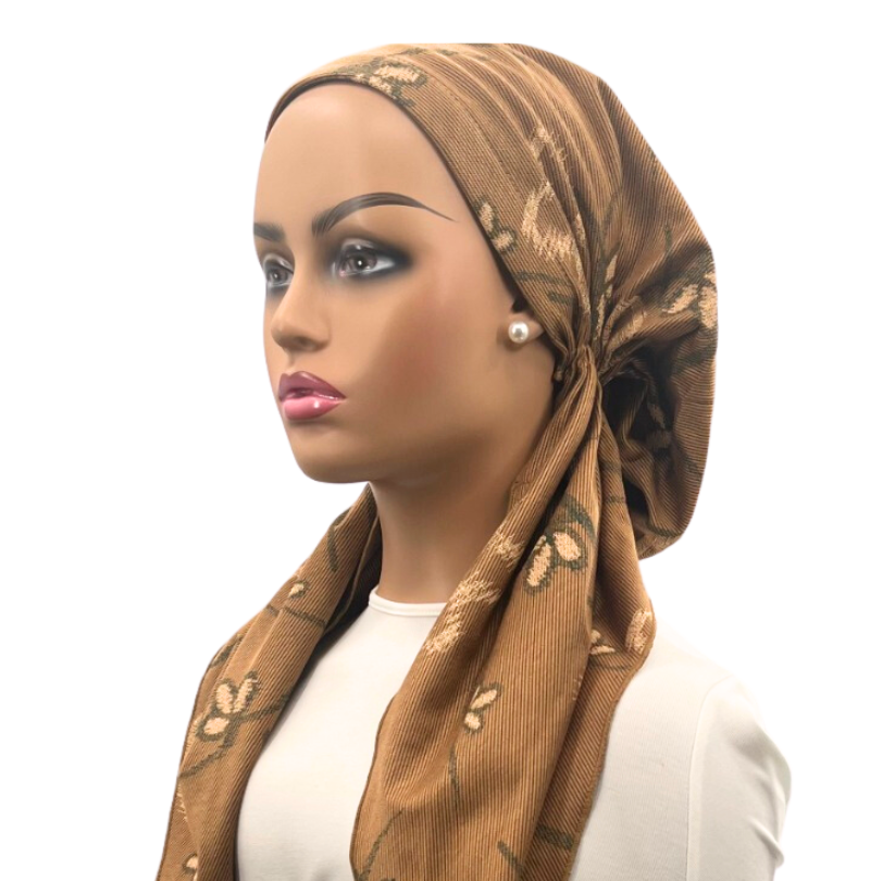 Ahead Headwear Doodled Denim Collection Pre-tied Headscarf - 2568 - SS25 -