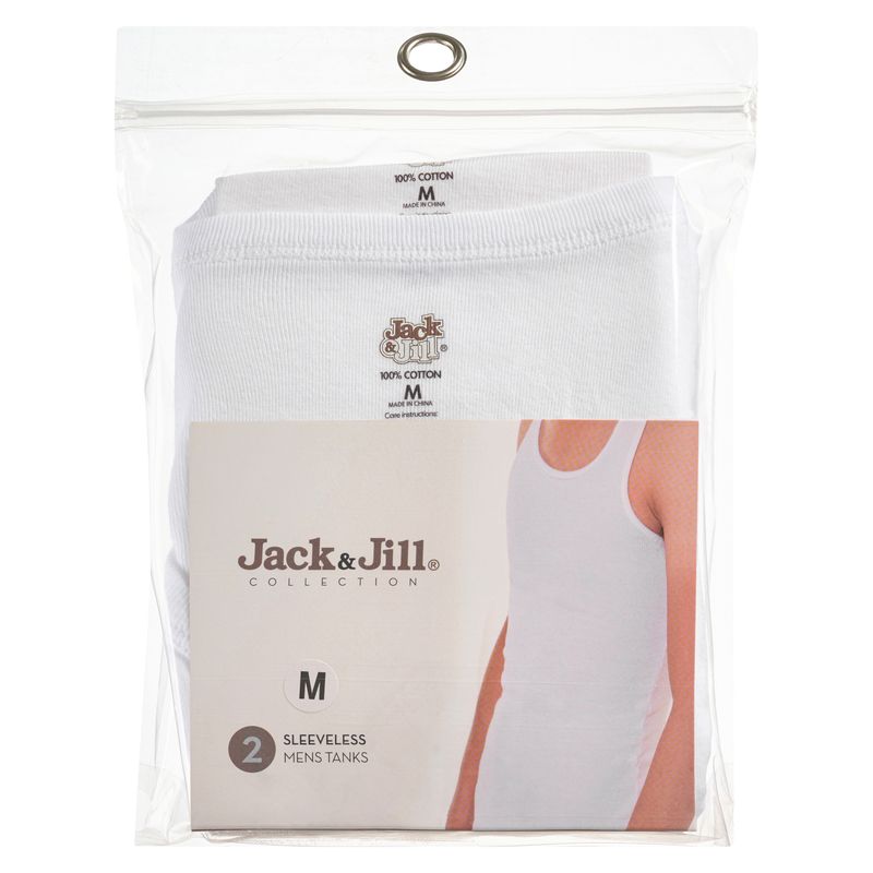 Jack & Jill Mens Sleeveless A-Shirt - 2 Pack -
