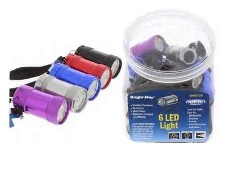 6 LED Flashlight - Assorted Colors