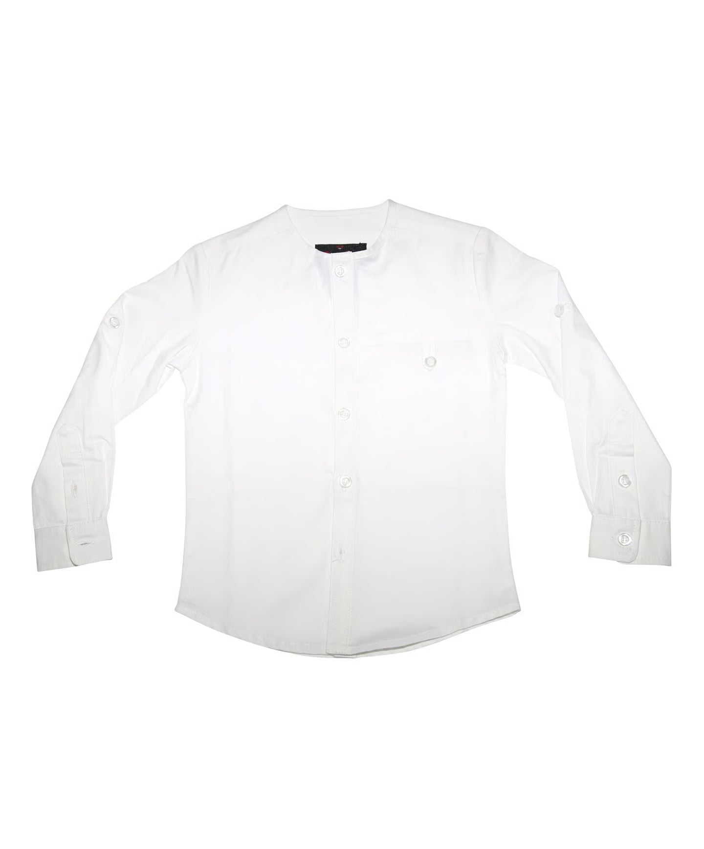 Ben Hugo Boys Cotton Shirt - No Collar - Roll-Up Long Sleeve - 470 -