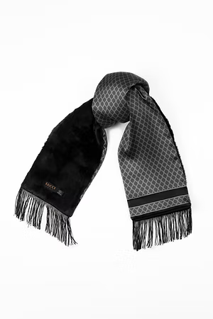 Lucci Mens Silk & Faux Fur Scarf -