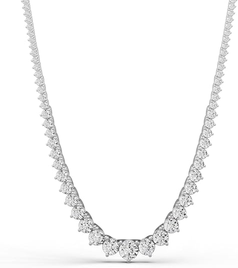 Jade Collection Sterling Silver Tennis Necklace - GT -