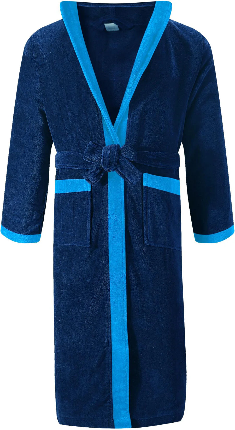 Abstract Boys Plush Navy Terry Robe -