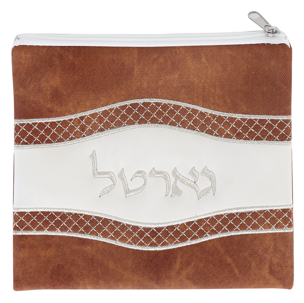 Nua Silk White Hand-Made Gartel W/ Leather Bag