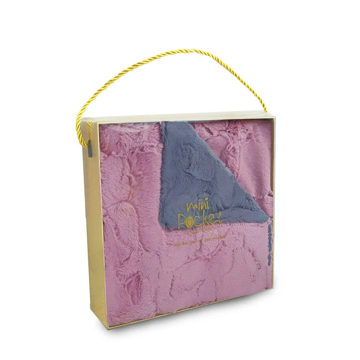 Mini Pocket Faux Fur Classic Two Toned Blanket in Gift Box -