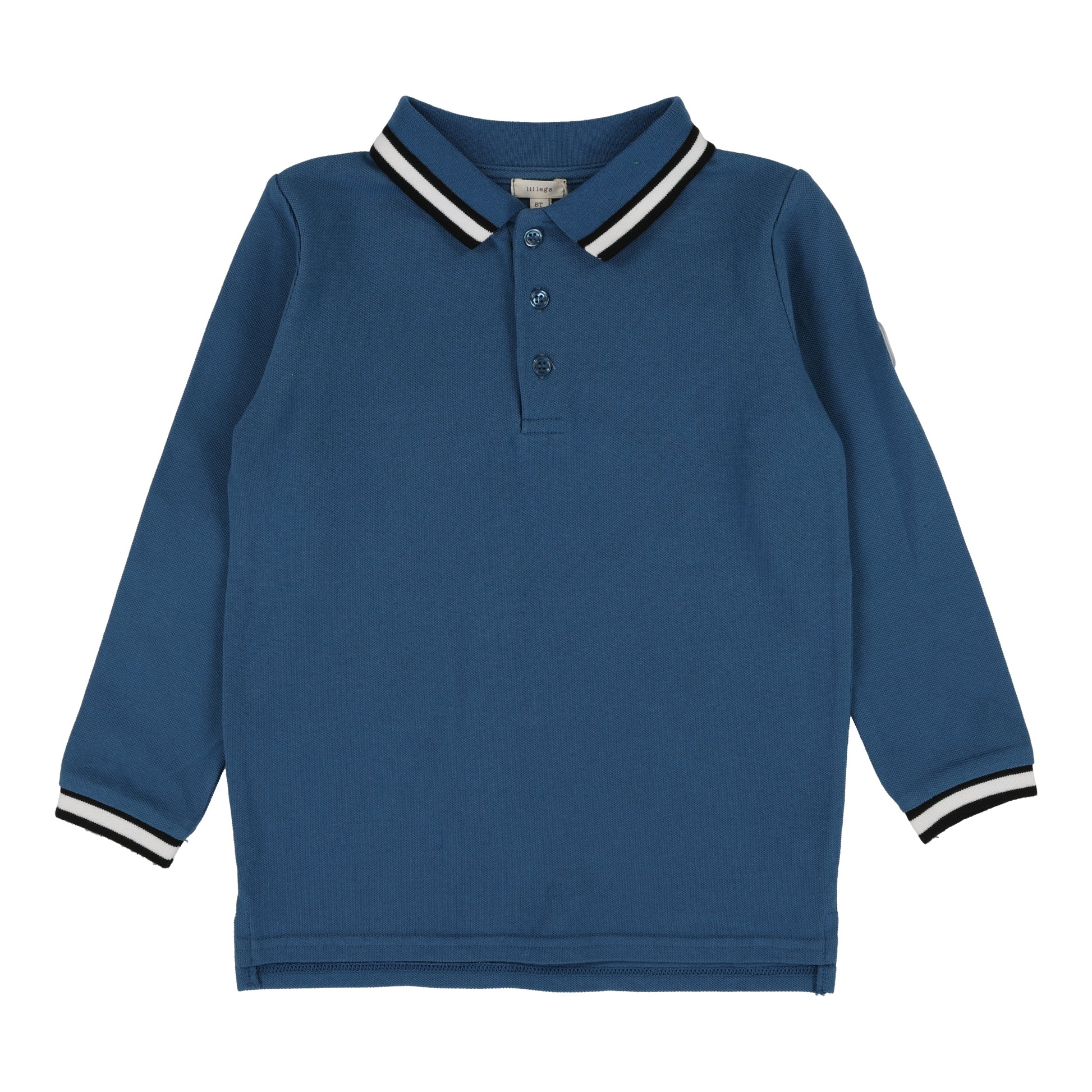 Lil Legs Thick White Stripe Polo - Long Sleeve - SS25 -