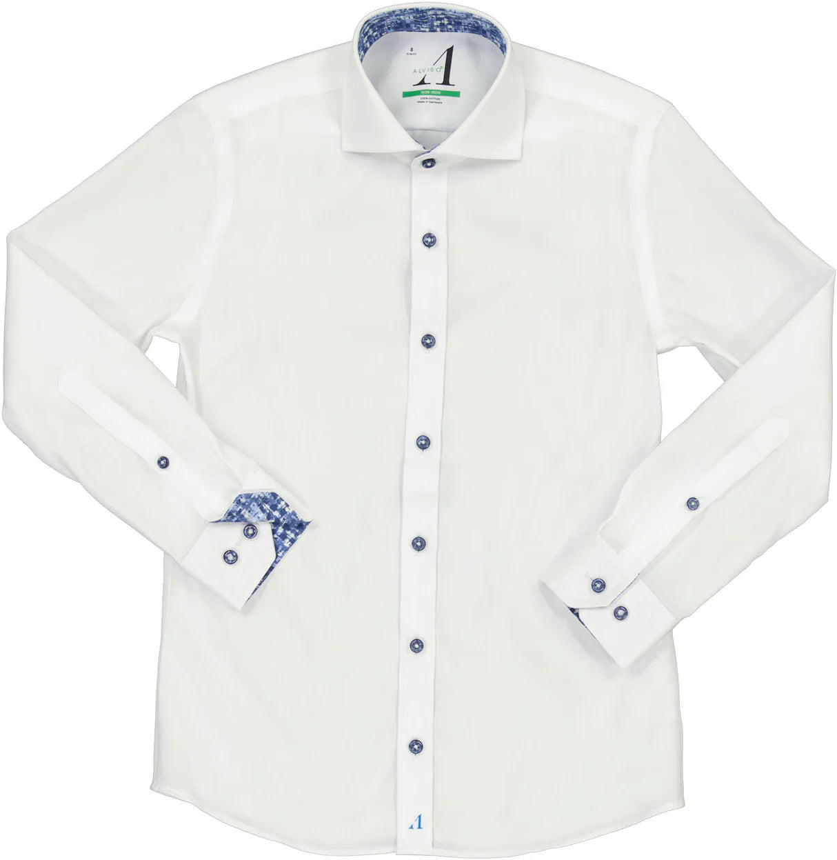 Alviso Boys Contrast White Shirt - Blue Two Tone - 4575 - Slim Fit - FW25 -