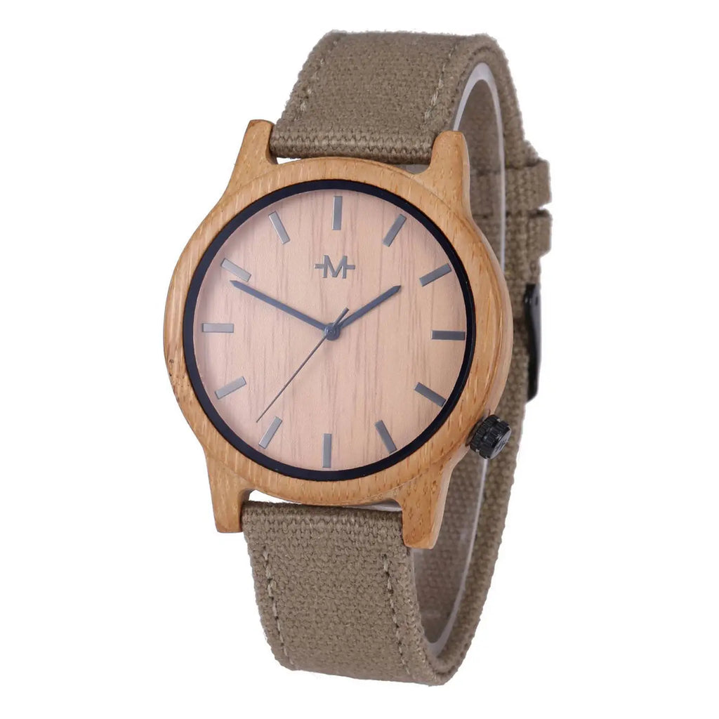 Marino Avenue Mens Wood Watch W/ Canvas Band -