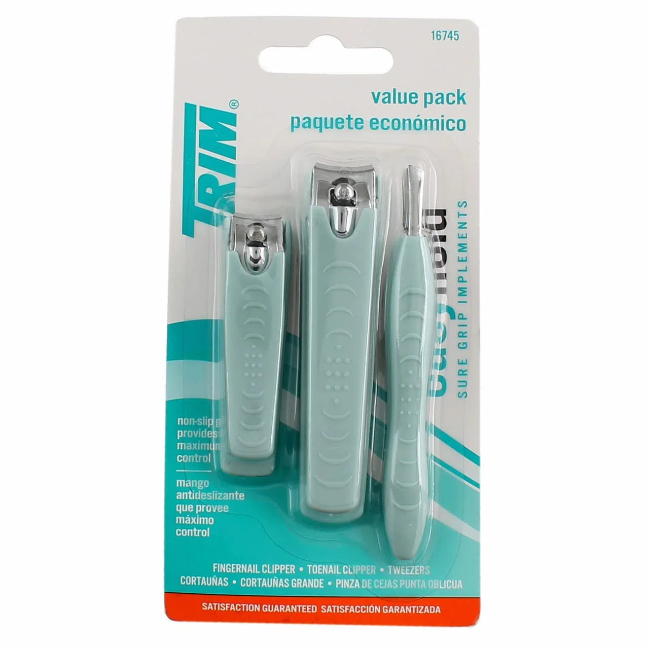 Easy Hold Nail Care Value Pack - Fingernail Clipper - Toenail Clipper - Tweezers