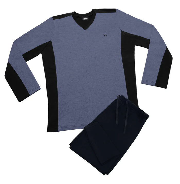 Yugo Sport V-Neck Knit Pajamas - 9082 -