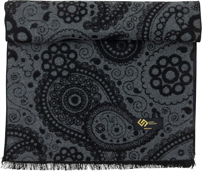 Candor & Class Mens 100% Brushed-Silk Scarf -