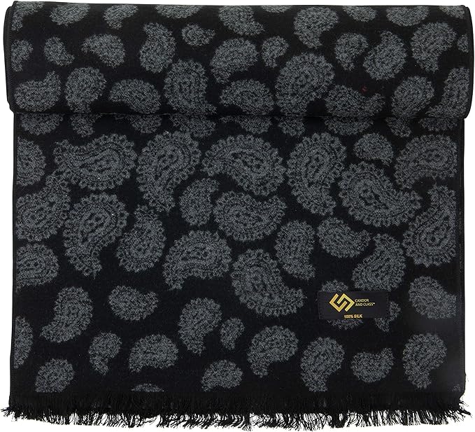Candor & Class Mens 100% Brushed-Silk Scarf -