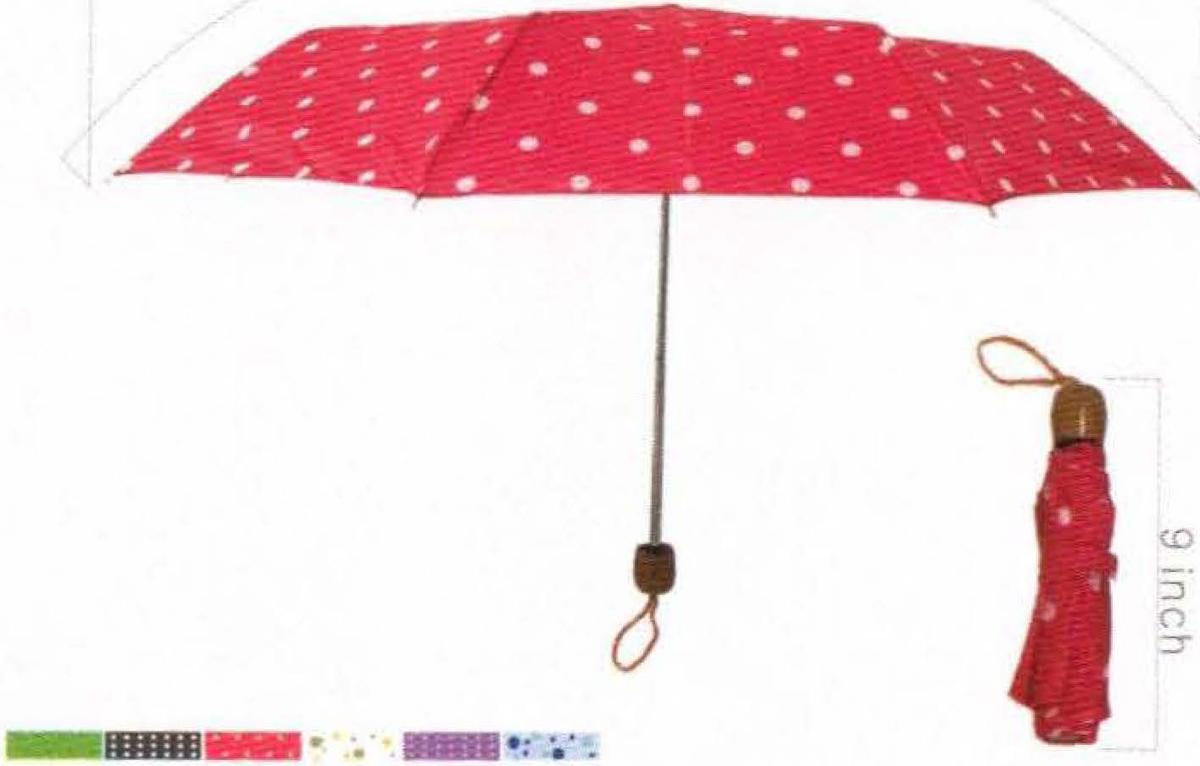 Conch 42" Folded Umbrella - Polka Dots - Asst Colors