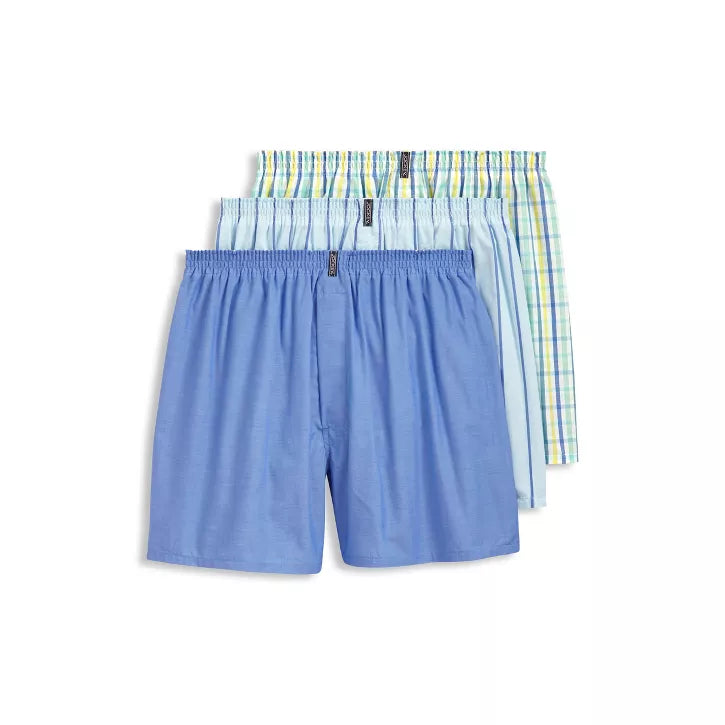 Jockey Mens Full Cut Woven Boxers - 3 Pack - 9900 -