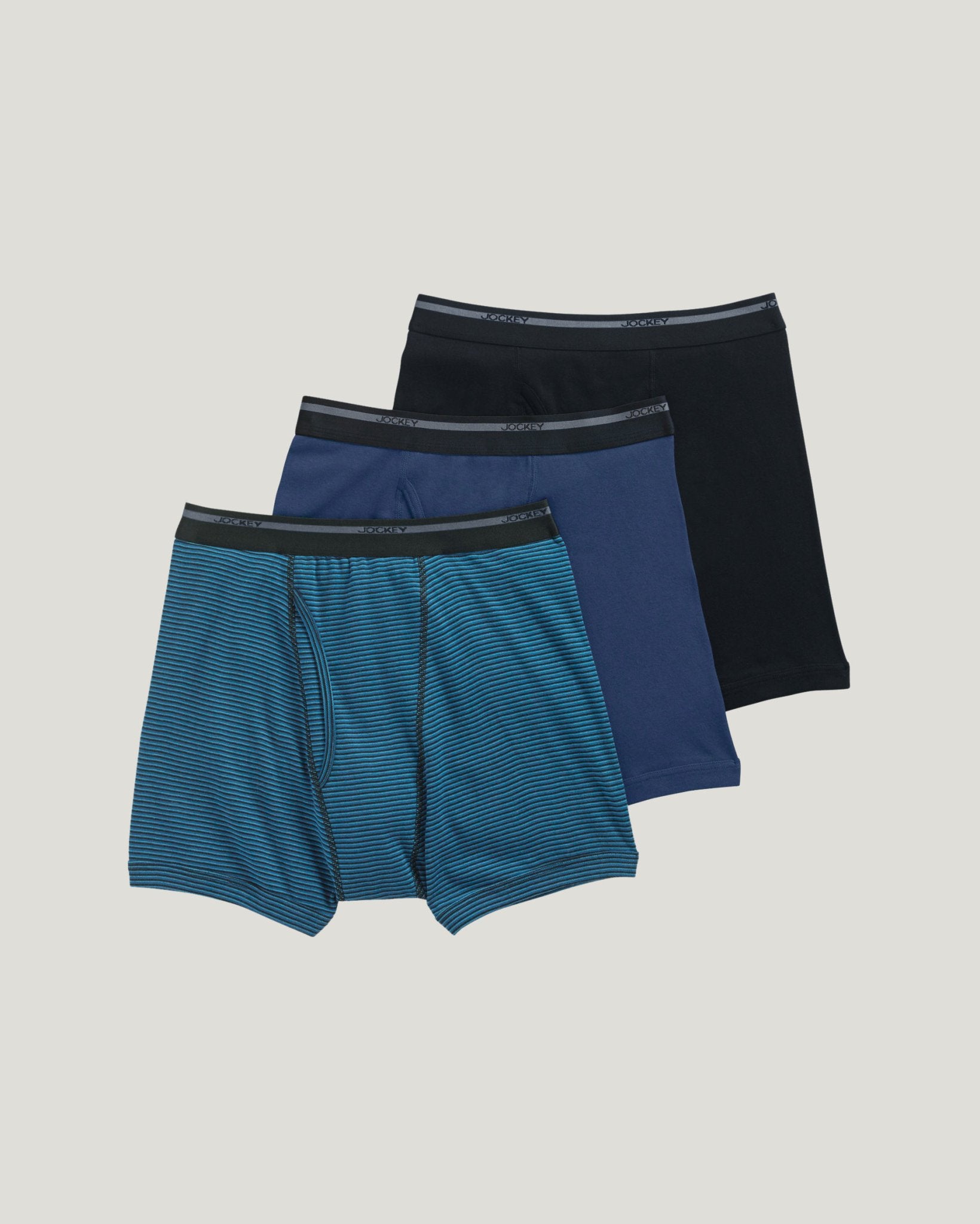 Jockey Mens Full Rise Boxer Briefs - 3 Pack - 9977 -