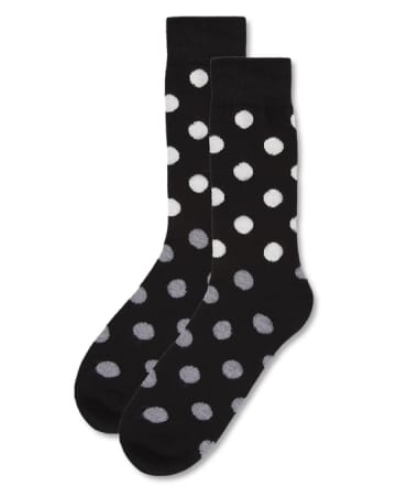 MeMoi Mens Polka Dot Cashmere Crew Socks - ACL05877 -