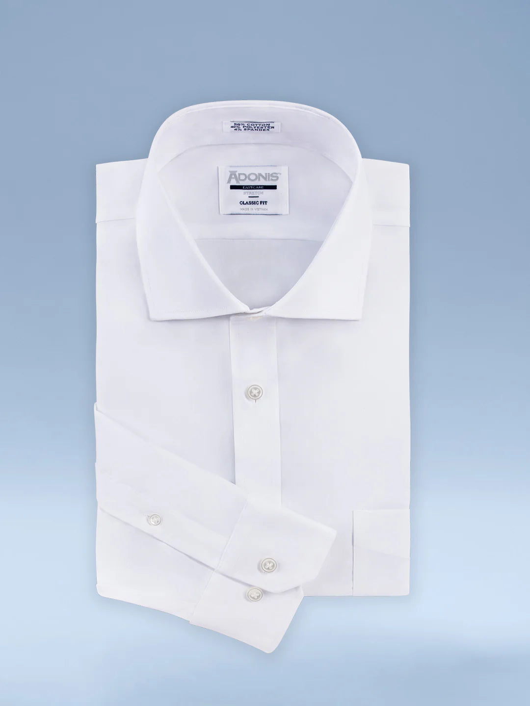 Adonis Boys Cotton Blend Stretch Easy Care White Shirt - Barrel Cuffs - Twill - Classic Fit-