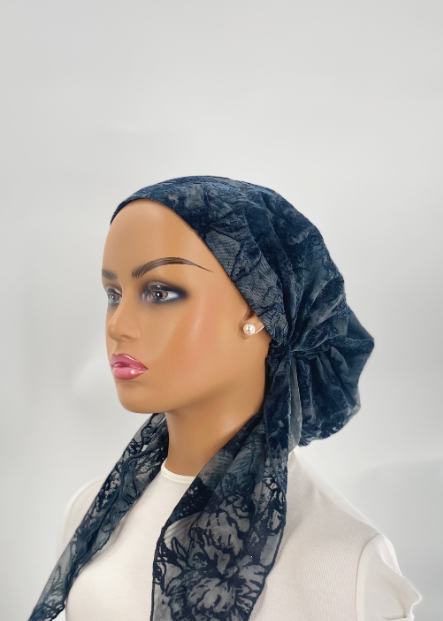 Ahead Headwear Water Color Flock  Pre-tied Headscarf - 2461 - FW24 -