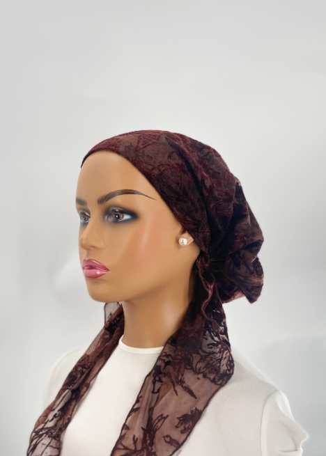 Ahead Headwear Water Color Flock  Pre-tied Headscarf - 2461 - FW24 -
