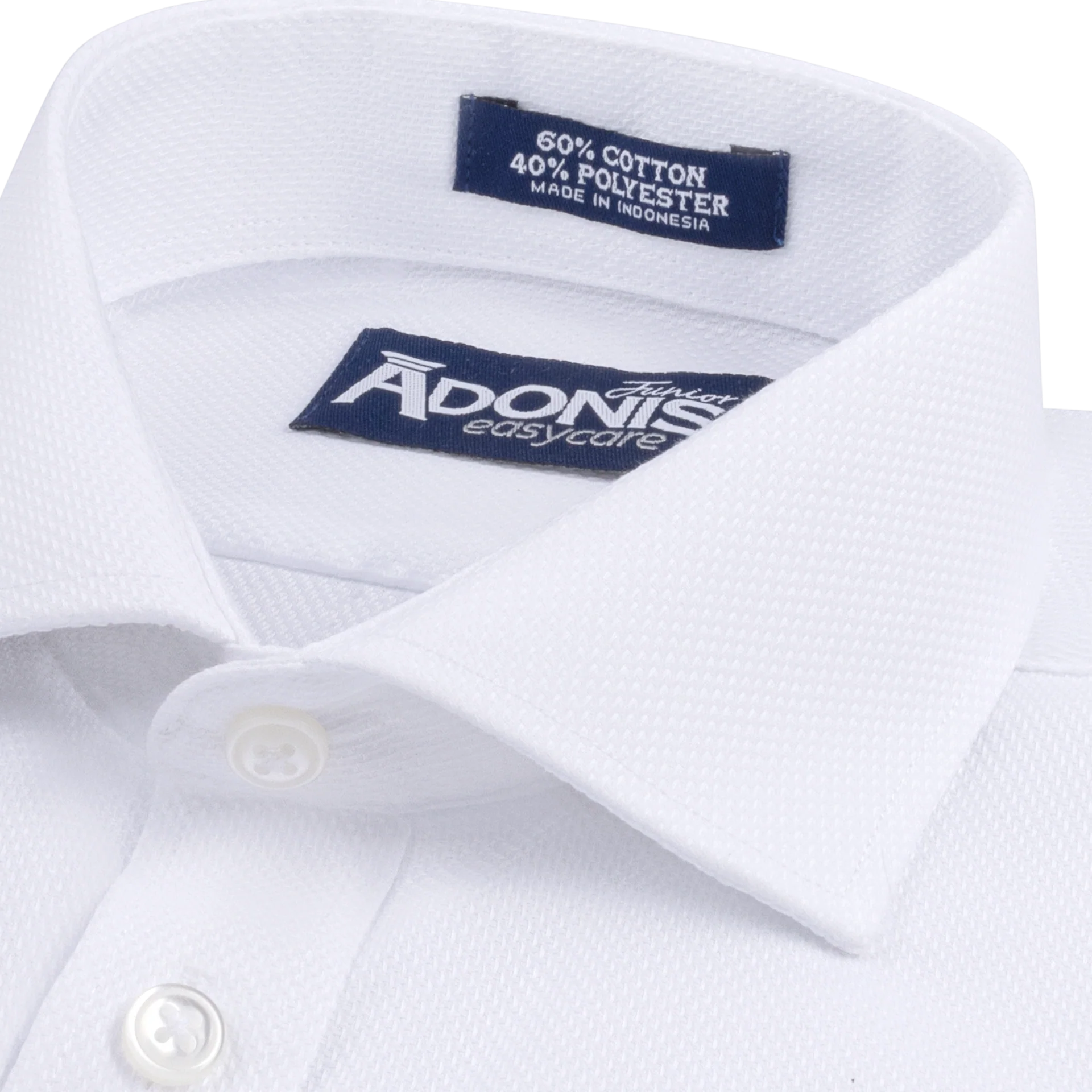 Adonis Boys Cotton Blend Easy Care White Shirt - Barrel Cuffs - Klassy - Husky Fit -