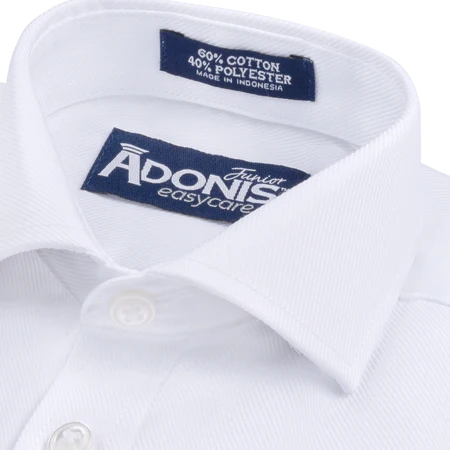 Adonis Mens Cotton Blend Easy Care White Shirt - Barrel Cuffs - Designed - Slim Fit -