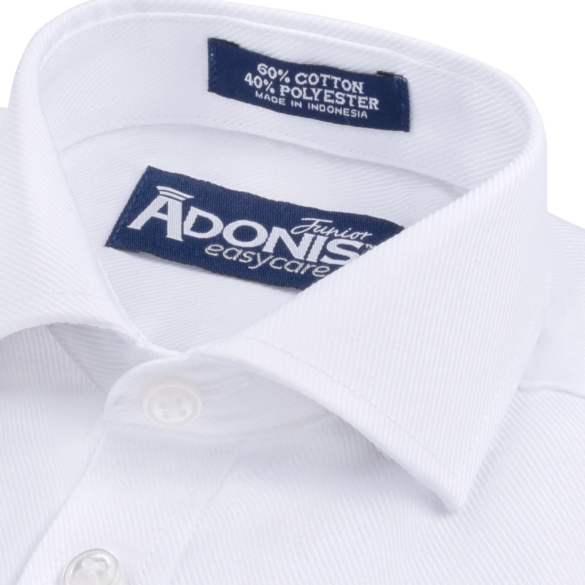 Adonis Boys Cotton Blend Easy Care White Shirt - Short Sleeve - Uptown Twill -