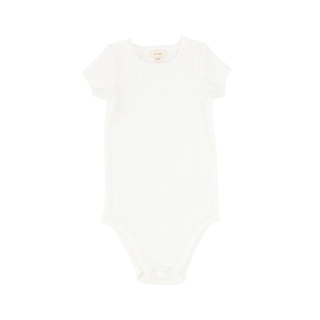 Lil Legs Ribbed Short Sleeve Onesie -