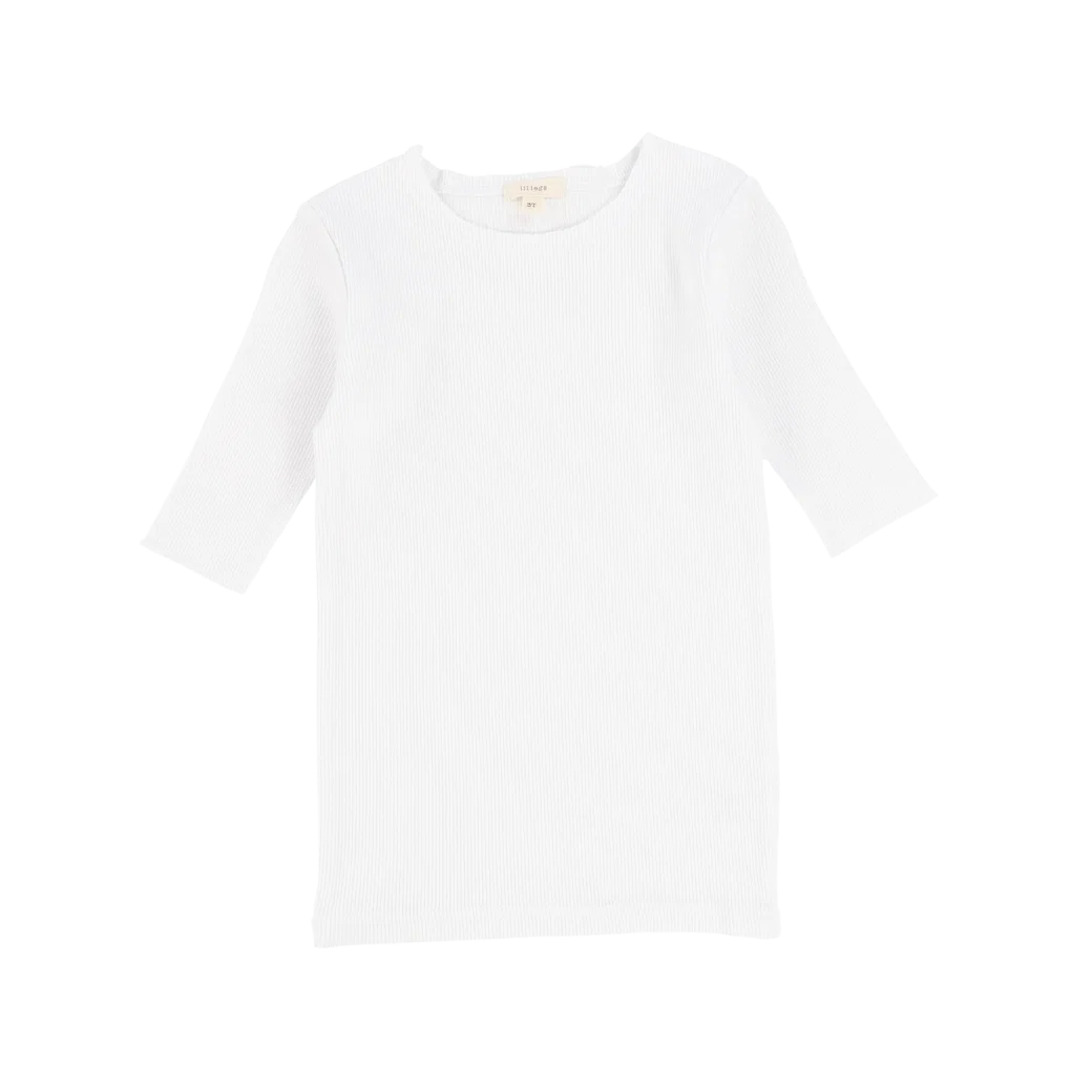 Lil Legs Ribbed 3/4 Sleeve Tee -