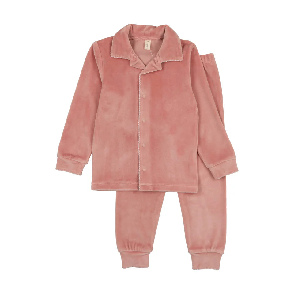 Bonjoy Velour Scalloped Collar Grandpa Pajamas - FW25 -
