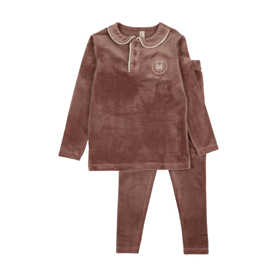 Bonjoy Velour Collar Emblem Pajamas - FW25 -