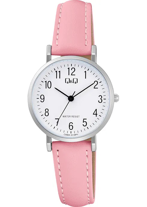Q&Q Girls Leather Watch - Pink