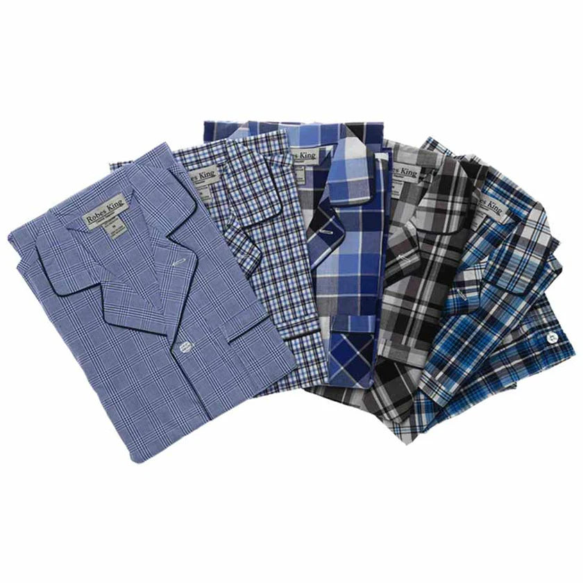 Casual Trends Mens Button Down Pajamas - Assorted Prints