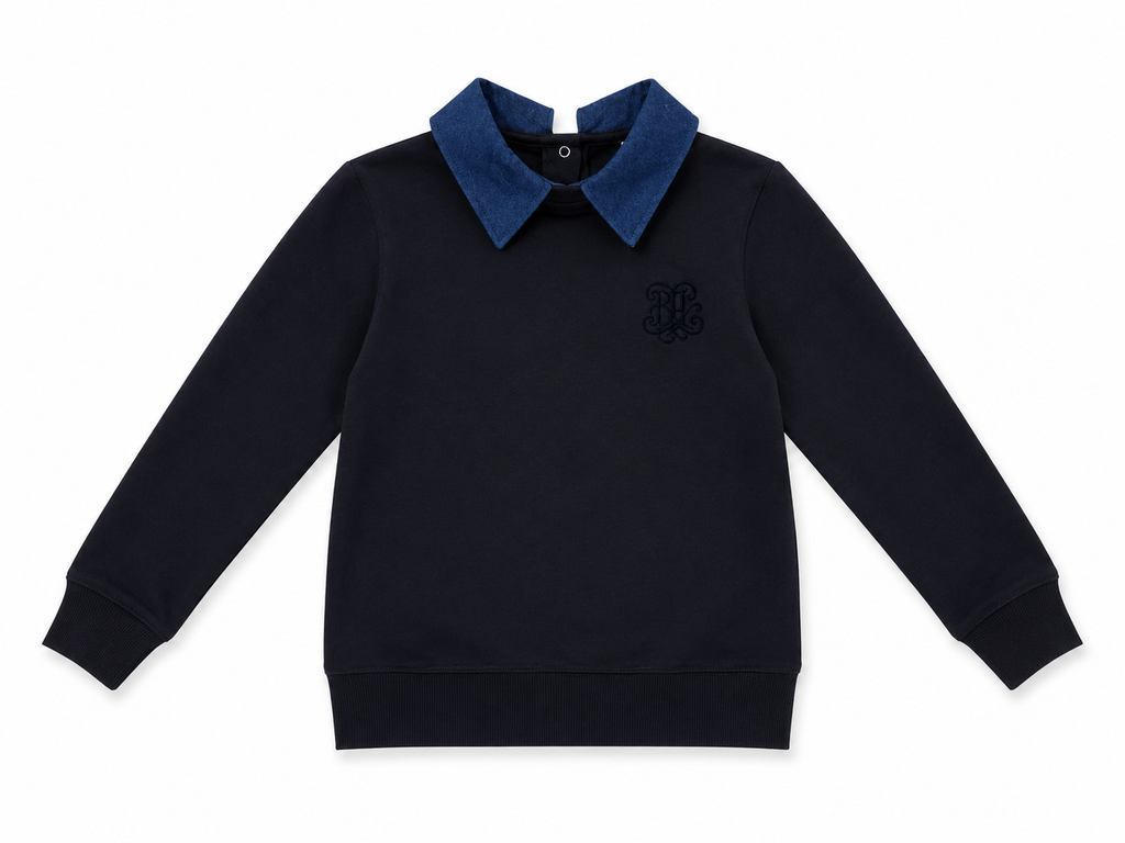 Jolie Enfants Chambray Collar Sweatshirt - FB3163 - FW26 -