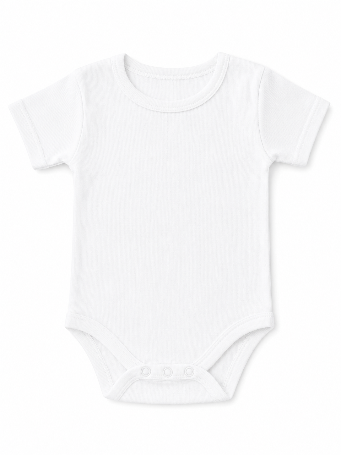 Covery White Short Sleeve Ribbed Onesie -
