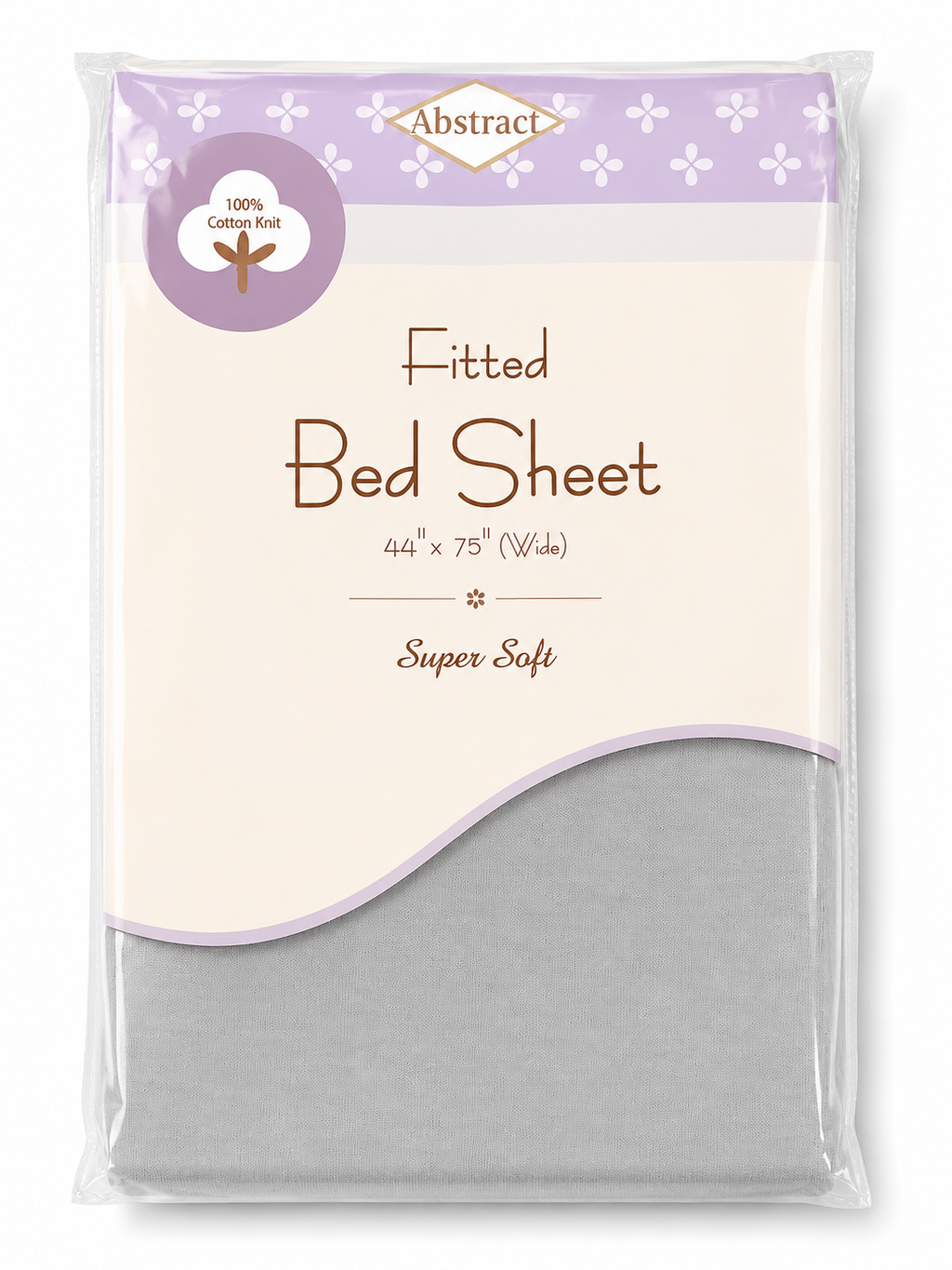 Abstract 100% Cotton Knit Fitted Bed Sheet -