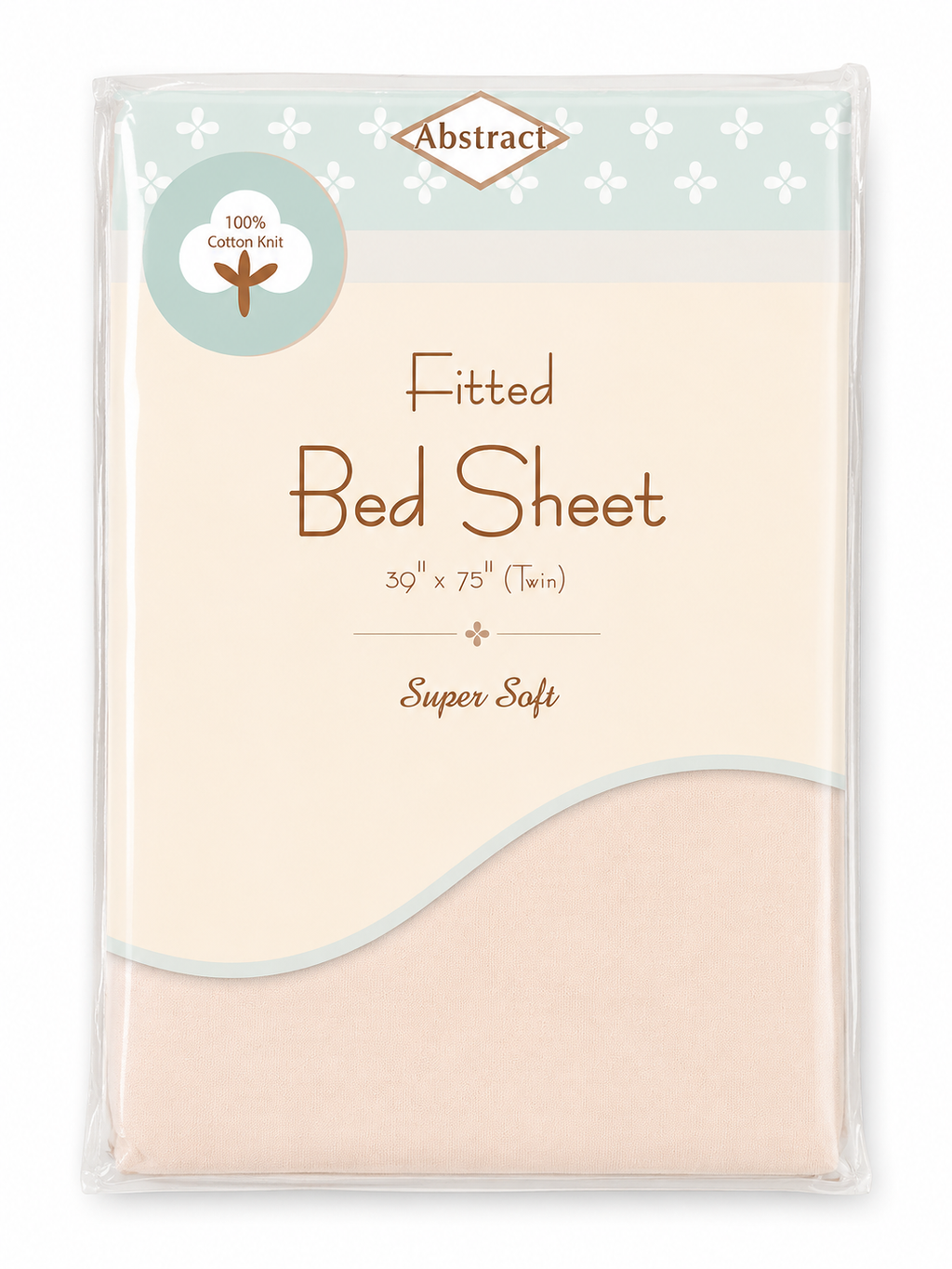 Abstract 100% Cotton Knit Fitted Bed Sheet -