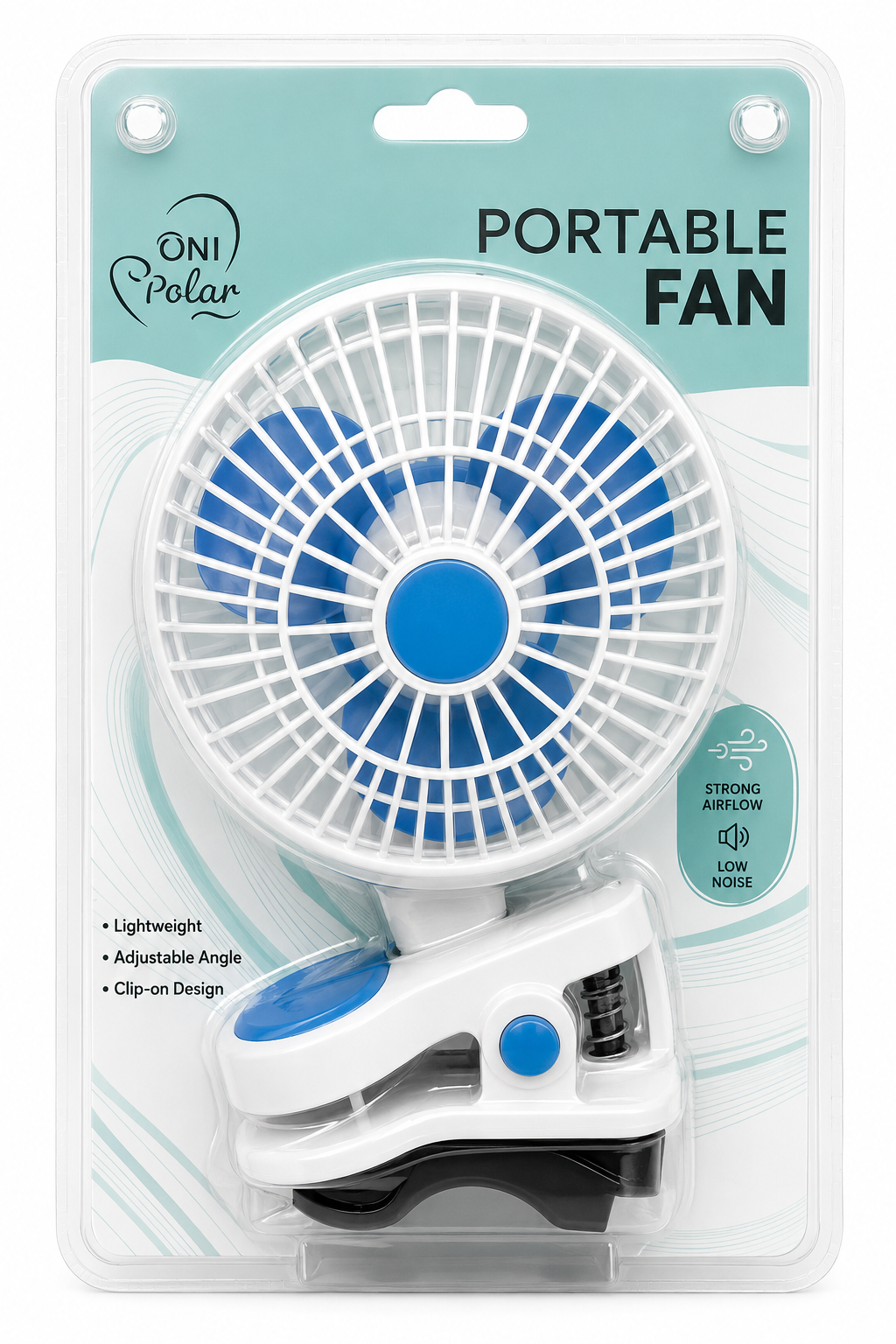 Portable Clip On Fan W/ USB Charger - Assorted Colors
