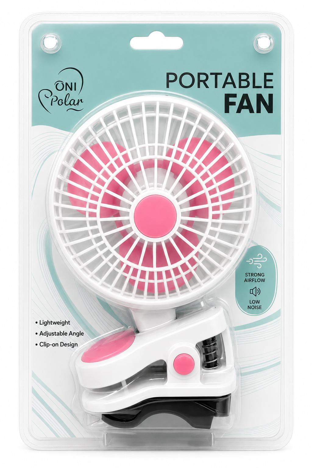 Portable Clip On Fan W/ USB Charger - Assorted Colors