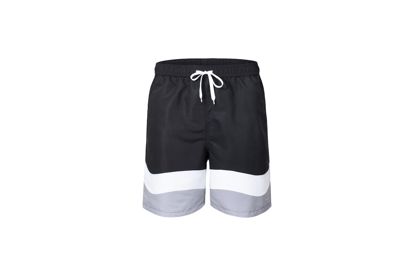 Abstract Mens Swim Pants -Black/White w/ Grey Swirl -